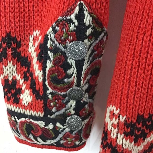 NORDSTRIKK Cardigan Wool Knitwear Fair Isle/Snowflake Pattern Sweater - Picture 6 of 16